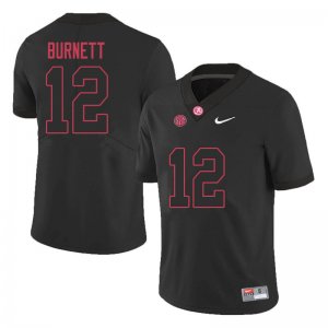 NCAA Men's Alabama Crimson Tide #12 Logan Burnett Stitched College 2020 Nike Authentic Black Football Jersey HQ17T46KZ